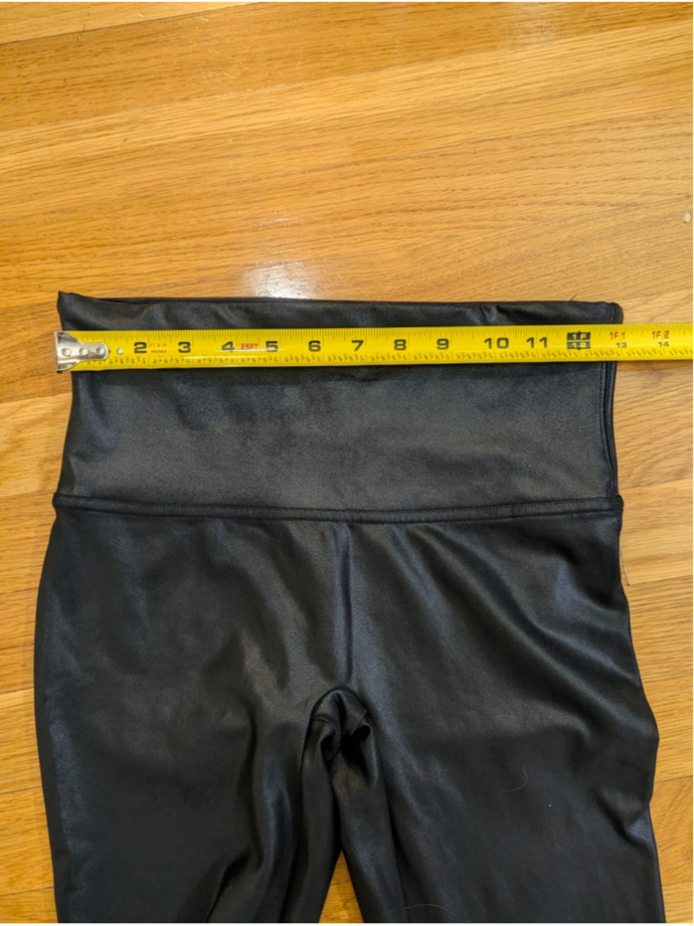 SPANX Black Faux Leather Leggings Large - Picture 9 of 13